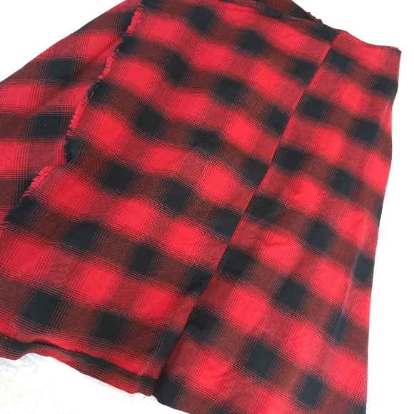 Vicolo Italian Buffalo Plaid Circle A-Line Skirt - Red Buffalo Plaid - Picture 6 of 11